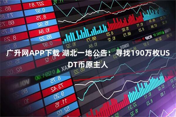 广升网APP下载 湖北一地公告：寻找190万枚USDT币原主人