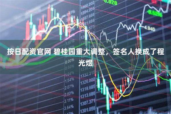 按日配资官网 碧桂园重大调整，签名人换成了程光煜